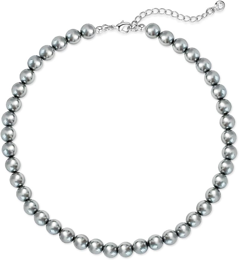 Zeffy Pearl Necklace 4MM/6MM/8MM Dainty Round Imitation Pearl Choker Necklace Wedding Pearl Necklace Delicate Jewelry for Women Simple Bridesmaid Jewelry Gifts - Image 1